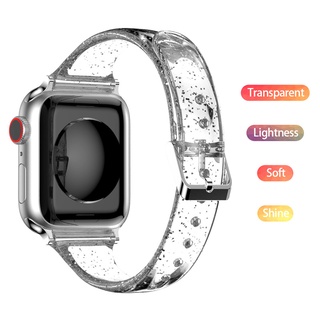 Correa de silicona para Apple watch band 44mm 40mm iWatch band 38mm 42mm Slim Glitter mujer pulsera Apple watch series 3 4 5 6 SE [SMOKOCC2] (7)