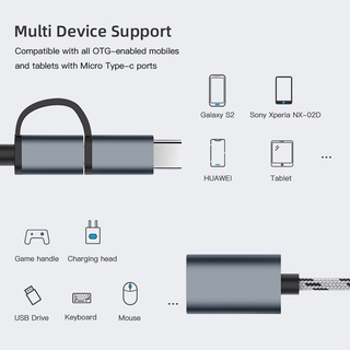 Cable micro USB + tipo C a USB móvil y accesorios