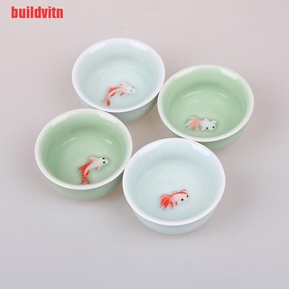 {buildvitn} taza de té china de porcelana Celadon pescado taza de té Set tetera cerámica MMX