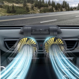 Universal ángulo ajustable de doble cabeza USB alimentado por USB ajustable del salpicadero del coche de enfriamiento del aire USB ventilador para SUV vehículos casa