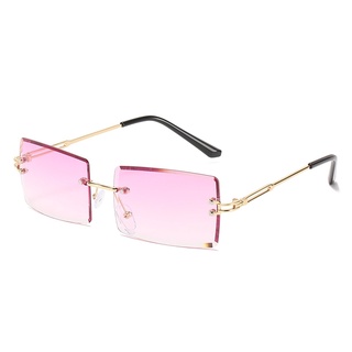 gafas de sol cuadradas sin marco de borde de corte gafas de sol cuadradas de moda moda calle tiro degradado color gafas de sol uv400 parasol