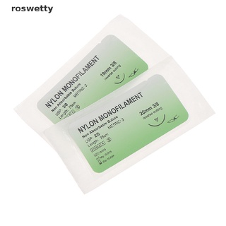 Roswetty 12 Unids/Set Medical Aguja Suture Nylon Monofilamento Hilo Práctica Kit CO