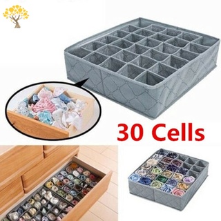 30 rejillas de la ropa interior de la caja de calcetines de tela y sujetador de almacenamiento cajón armario de carbón de bambú organizador de la caja