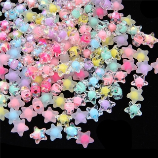 80 cuentas de espaciador acrílico de 11 x 11,5 mm, estrellas de cinco puntas, Color arco iris, para hacer joyas