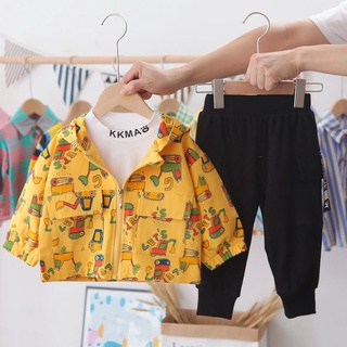 Ropa de primavera para niños, ropa de moda para bebés, traje de tres piezas para niños, ropa de moda de primavera y otoño, estilo coreano