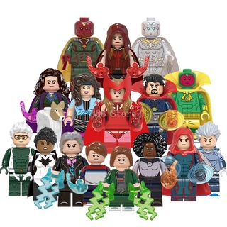 Lego Minifigures WM6115 New TV Show Super Heroes Wanda Vision Witch Quicksilver Bily Assembly Building Blocks Kids Toys