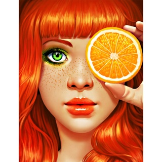 taladro completo 5d diy diamante pintura naranja chica bordado punto de cruz arte (1)
