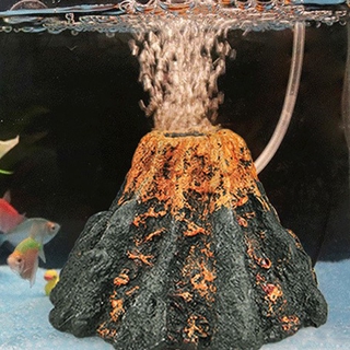adorno de acuario simulación en forma de volcán resina burbuja de aire de piedra tanque de peces (2)