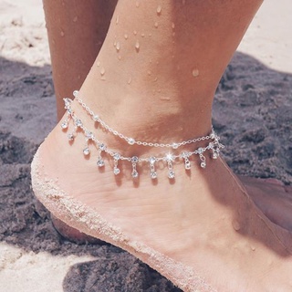 cuentas de tobillo cadena multicapa de las mujeres de verano joyería exquisita pulsera de tobillo