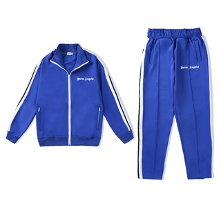 Palm Angels-Conjunto de ropa deportiva para hombre y mujer, chaqueta deportiva de manga larga con letras del Logo 21SS, estilo de moda para amantes, regalo para novio, color azul (1)