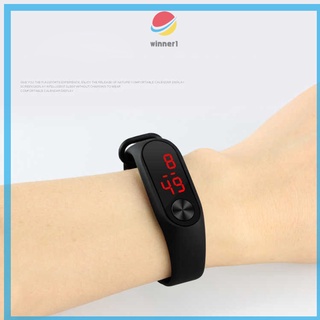 Reloj de pulsera de silicona para hombres y mujeres electrónico colores caramelo relojes LED Casual reloj deportivo (9)