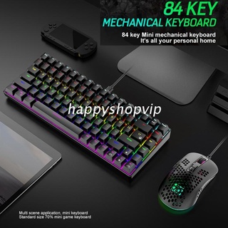 Hsv teclado para juegos con cable 84 científica diseño de teclas RGB retroiluminado compacto Mini teclado