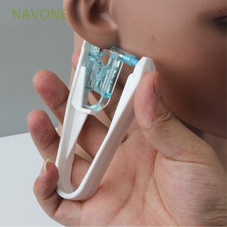 NAVONE creativo nariz oreja Piercing herramienta para mujeres oreja herramienta de uñas usando dispositivo de oreja desechable de una sola vez transparente azul cristal oreja perno desgaste pendientes seguro pendiente Piercing (1)