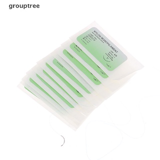 grouptree 12 unids/set de hilo médico de monofilamento de nailon con aguja quirúrgica sutura entrenamiento co