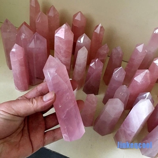[Jinkeqcool] gema De Cristal Rosa De cuarzo natural De Moda piedra pequeña/varita nórdica Rosa