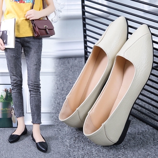 2020 nueva moda punto pisos remache confort PU Casual mujeres OL zapatos planos de las mujeres zapatos guisantes zapatos de oficina señora