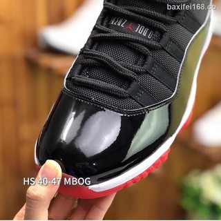 Nike Air Jordan 11 Retro Bred AJ11 negro rojo Playoffs 378037-061 Unisex zapatos de baloncesto (4)