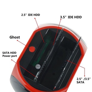 Qilin: estación de acoplamiento HDD Dual USB 2.0 2.5/ 3.5 pulgadas IDE SATA caja HDD externa (2)