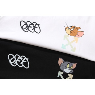 Camiseta 2021 De Alta calidad Off-White Jerry Mouse y Tom Gato Manga corta 100% algodón (4)