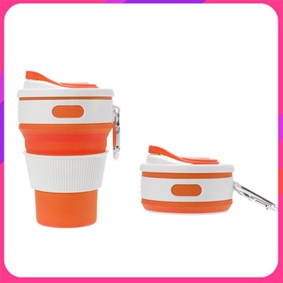 [8.19] taza de silicona plegable con mosquetón portátil telescópica para beber café