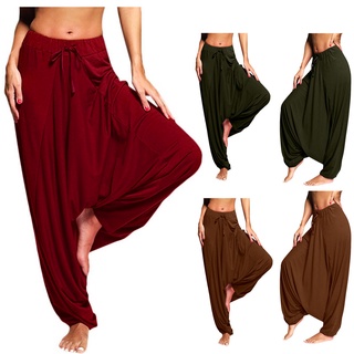 Pantalones casuales casuales De color sólido para mujer talla grande pantalones De Yoga sueltos