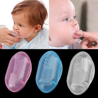 Cepillo de masajeador de silicón suave para niños/cepillo de dientes con caja/masajeador de dientes de bebé