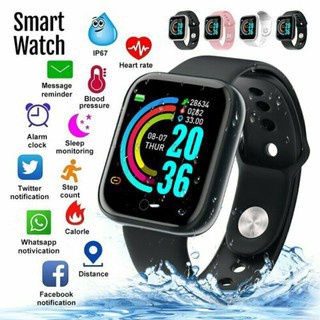 Y68 / D20 Reloj inteligente a prueba de agua / Bluetooth / USB / Monitor cardíaco / Pulsera inteligente / Reloj inteligente