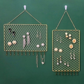 PRE Durable Rectangle Hanging Earring Stud Wall Mounted Jewelry Organizer Decorative (8)