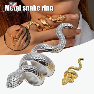 Anillo en forma de serpiente moda Metal personalidad europea y americana anillo Animal joyería de mano (1)