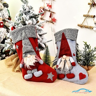 1 pza medias de navidad calcetines con muñeco de nieve Santa alce oso impresión de navidad caramelo bolsa chimenea árbol de navidad decoración año nuevo CY
