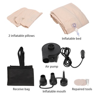 Alta calidad ~ colchón inflable para cama de aire para acampar al aire libre, 2 almohadas, bomba de aire de 12 v (3)