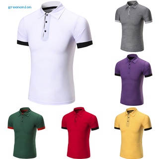 verano de los hombres de golf tenis t-shirt bloque de color turn down cuello manga corta top
