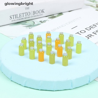 [glowingbright] 10pcs Mini 1:12 casa de muñecas miniatura jugo de fruta casa de muñecas bebidas modelo de juguete