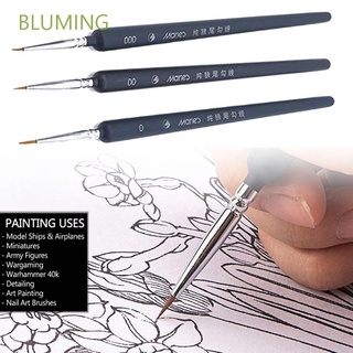 BLUMING 3pcs/set Hook Line Pen Oil Painting Brush Pen Paint Brushes 0/00/000 Professional Calligraphy Wolf Hair Art Supplies/Multicolor