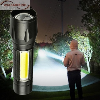 (Wal) Xpe+cob linterna LED recargable IPX4 3 engranajes ajustable antorcha eléctrica (5)