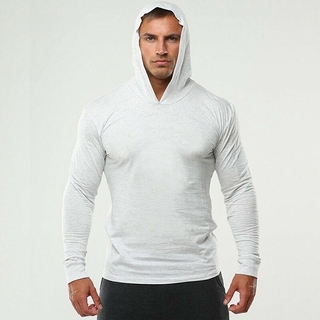 Nueva camisa Universal de manga larga primavera y otoño para hombre culturismo Fitness camisa con capucha ropa de entrenamiento para hombre (8)