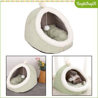 [SimpleShop36] Cesta para cama de gato cueva de invierno con capucha, cojín para dormir, cachorro, gatito, casa para perros pequeños y medianos, gatos, mascotas