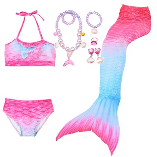 disfraz de sirena para niñas, fiesta de cumpleaños, disfraz de cosplay, cola de pez, traje de baño, regalo de niño, bikini de moda