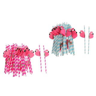 [mejor Maquillaje] 50 piezas Flamingo Luau Tropical De playa De rayas Flamingo decoración De Mesa