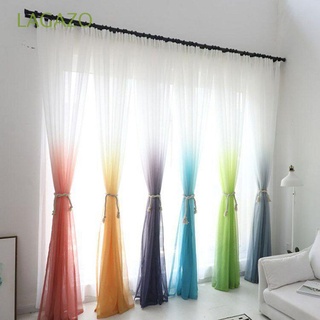 LAGAZO 1*2.7m tul impreso 3D cortinas divisor transparente gasa degradado Color elegante ventana tratamientos poliéster Panel único/Multicolor