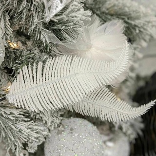 6 unids/Set moda nuevas plumas adorno de árbol de navidad/adornos de navidad para árbol de navidad/árbol de navidad decorativo colgante accesorios/navidad decorativa adornos colgantes