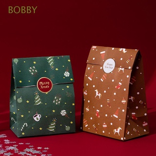 bobby 6pcs casa navidad bolsa de regalo niños favores tienda botín caramelo paquete craft alce santa claus árbol de navidad galletas bolsas de embalaje de fiesta suministros galletas bolsas