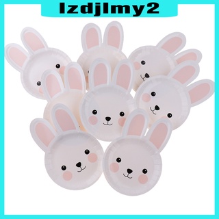 [Limit Time] 8 X Happy Easter Bunny platos de papel fiesta de cumpleaños vajilla decoración