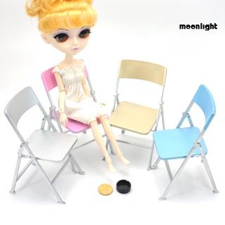 [MOO] 1/6 casa de muñecas Mini lindo colorido silla plegable modelo de juguete adorno decorativo (2)