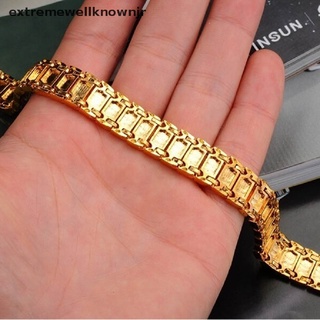 ewjr charms reloj de joyería de moda chapado en oro de 18 quilates de oro de los hombres de la cadena de pulsera