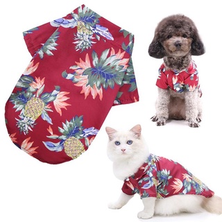 artola floral gato ropa hawaiian pet productos perro camisas playa para pequeño perro grande ropa t-shirt verano transpirable mascota chaleco (7)