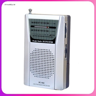 Bc-r60 Pocket Radio telescópica antena Mini AM/FM Radio de 2 bandas receptor mundial con altavoz de 3,5 mm puerto de auriculares Radio portátil (1)