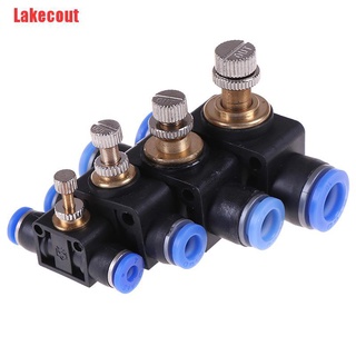 Lakecout tubo regulador de flujo de aire neumático ajuste de flujo de Gas conector de válvula