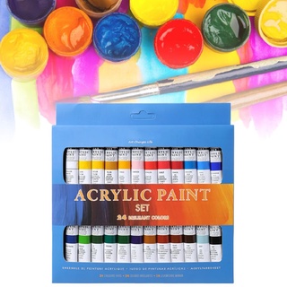 love* 24 Colors Acrylic Paints Set 12ml Tubes Drawing Painting Pigment Hand-painted Wall Paint For Artist DIY