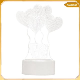 moda 3d luz de noche creativa romántica mesita de noche decoración lámpara de regalo infantil